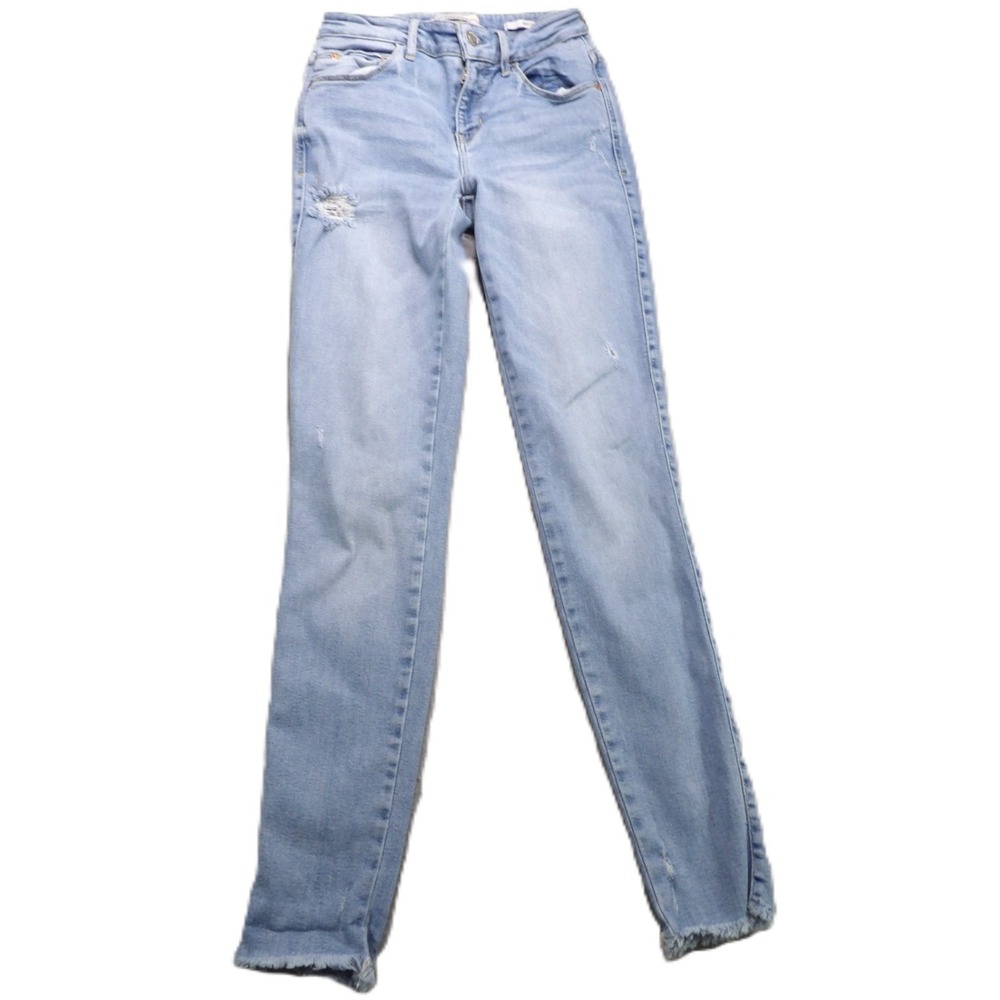 GUESS Jeans‎ Women W25 Sexy Curve Skinny Distressed Frayed Hem Cotton Blue Denim